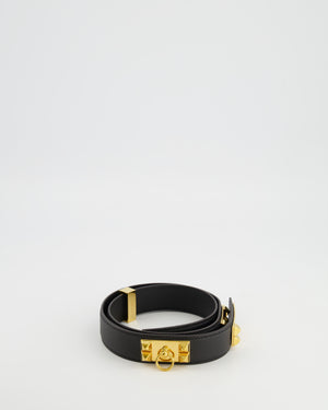 Hermès Collier de Chien 32 Belt in Black Epsom Leather with Gold Hardware Size 85 RRP £2,570