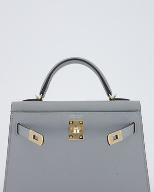 *RARE* Hermès Mini Kelly II 20 Bag in Gris Pantin Epsom Leather with Permabrass Hardware