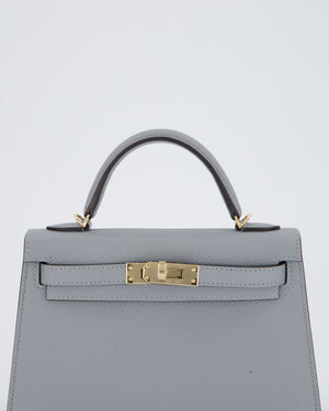 *RARE* Hermès Mini Kelly II 20 Bag in Gris Pantin Epsom Leather with Permabrass Hardware