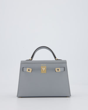 *RARE* Hermès Mini Kelly II 20 Bag in Gris Pantin Epsom Leather with Permabrass Hardware