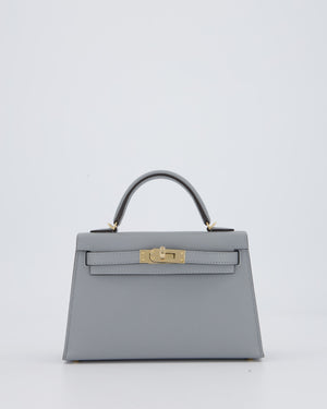*RARE* Hermès Mini Kelly II 20 Bag in Gris Pantin Epsom Leather with Permabrass Hardware