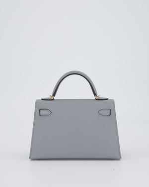 *RARE* Hermès Mini Kelly II 20 Bag in Gris Pantin Epsom Leather with Permabrass Hardware