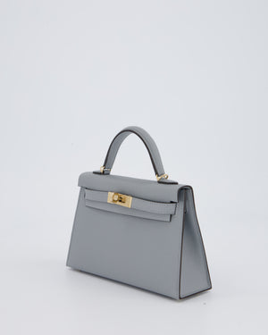 *RARE* Hermès Mini Kelly II 20 Bag in Gris Pantin Epsom Leather with Permabrass Hardware