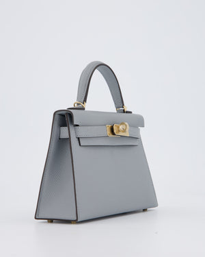 *RARE* Hermès Mini Kelly II 20 Bag in Gris Pantin Epsom Leather with Permabrass Hardware