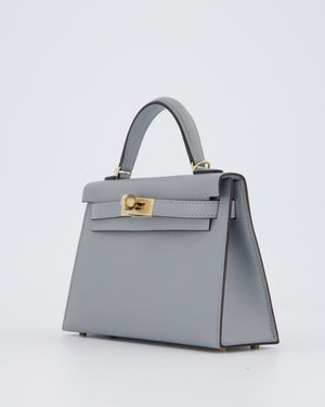 *RARE* Hermès Mini Kelly II 20 Bag in Gris Pantin Epsom Leather with Permabrass Hardware