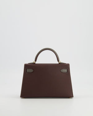 *SUPER RARE* Hermès HSS Mini Kelly II 20 Bag in Rouge Sellier and Gris Meyer Epsom Leather with Contrast Stitching and Permabrass Hardware