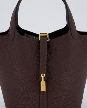 Hermès Picotin Lock 18 Bag in Rouge Sellier Clemence Leather with Gold Hardware