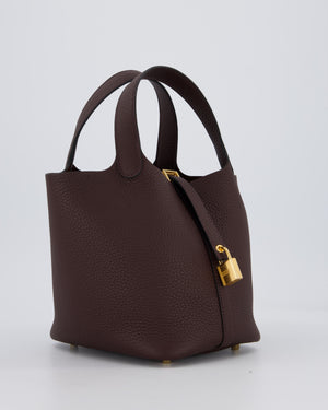 Hermès Picotin Lock 18 Bag in Rouge Sellier Clemence Leather with Gold Hardware