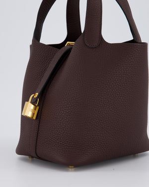 Hermès Picotin Lock 18 Bag in Rouge Sellier Clemence Leather with Gold Hardware