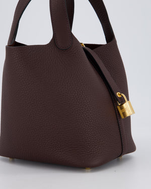 Hermès Picotin Lock 18 Bag in Rouge Sellier Clemence Leather with Gold Hardware
