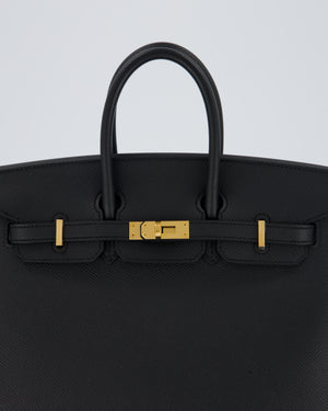 Hermès Birkin 25 Sellier Bag in Noir Epsom Leather with Gold Hardware
