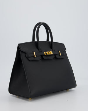 Hermès Birkin 25 Sellier Bag in Noir Epsom Leather with Gold Hardware