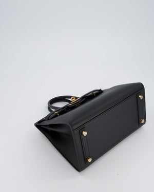 Hermès Birkin 25 Sellier Bag in Noir Epsom Leather with Gold Hardware