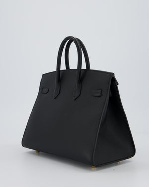 Hermès Birkin 25 Sellier Bag in Noir Epsom Leather with Gold Hardware
