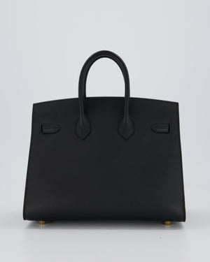 Hermès Birkin 25 Sellier Bag in Noir Epsom Leather with Gold Hardware