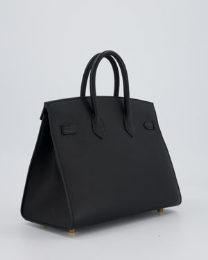 Hermès Birkin 25 Sellier Bag in Noir Epsom Leather with Gold Hardware