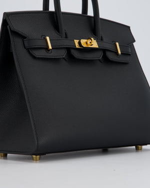 Hermès Birkin 25 Sellier Bag in Noir Epsom Leather with Gold Hardware