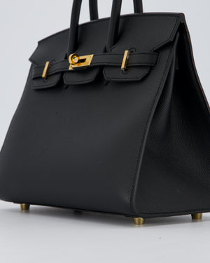 Hermès Birkin 25 Sellier Bag in Noir Epsom Leather with Gold Hardware