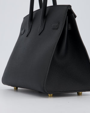 Hermès Birkin 25 Sellier Bag in Noir Epsom Leather with Gold Hardware