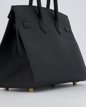 Hermès Birkin 25 Sellier Bag in Noir Epsom Leather with Gold Hardware