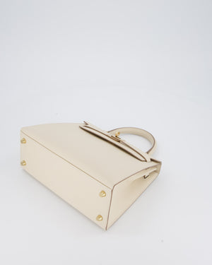 *RARE* Hermès HSS Kelly 25 Sellier Bag in Verso Craie and Jaune Ambre Epsom Leather with Permabrass&nbsp; Hardware