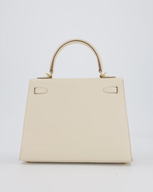 *RARE* Hermès HSS Kelly 25 Sellier Bag in Verso Craie and Jaune Ambre Epsom Leather with Permabrass&nbsp; Hardware