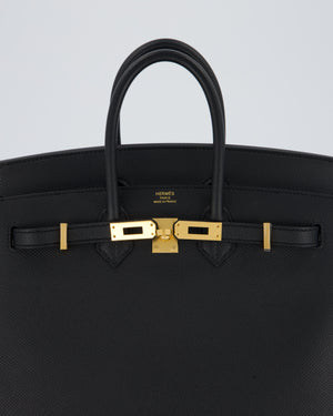 Hermès Birkin 25 Sellier Bag in Noir Epsom Leather with Gold Hardware