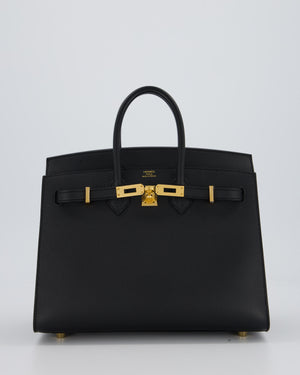 Hermès Birkin 25 Sellier Bag in Noir Epsom Leather with Gold Hardware