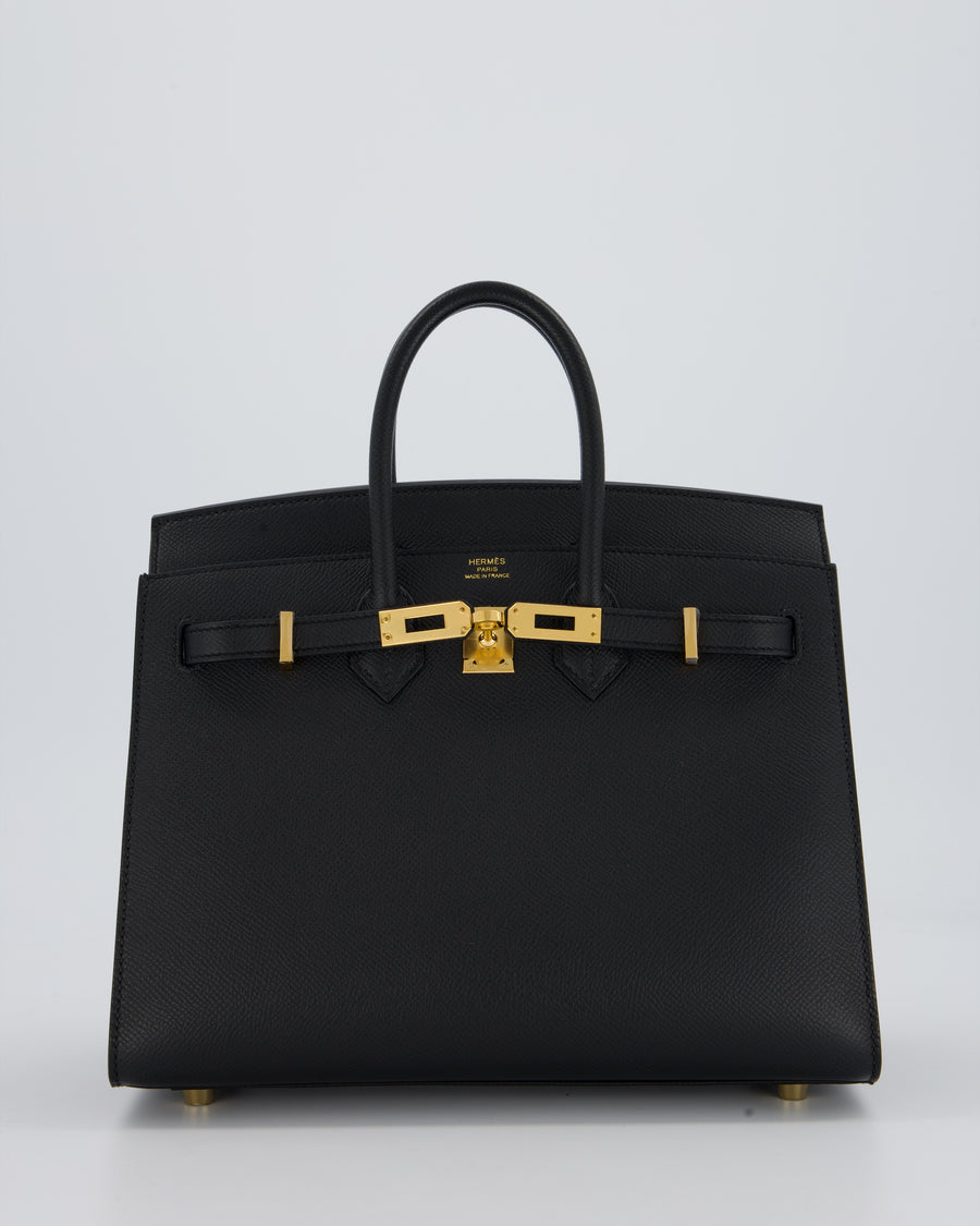 Hermès Birkin 25 Sellier Bag in Noir Epsom Leather with Gold Hardware