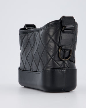 Chanel Black Small Gabrielle Bag in Calfskin Leather With So Black Hardware