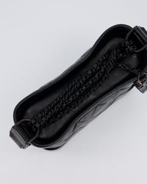 Chanel Black Small Gabrielle Bag in Calfskin Leather With So Black Hardware