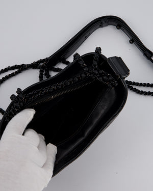 Chanel Black Small Gabrielle Bag in Calfskin Leather With So Black Hardware