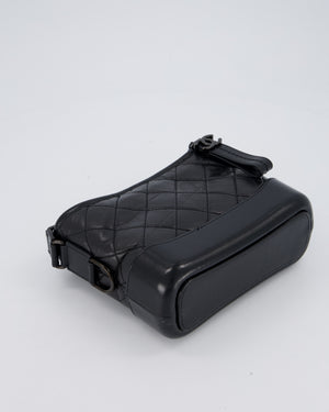 Chanel Black Small Gabrielle Bag in Calfskin Leather With So Black Hardware