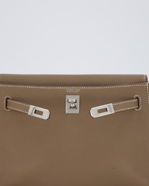 Hermès Kelly Danse Bag in Etoupe and Beton Togo Leather with Palladium Hardware