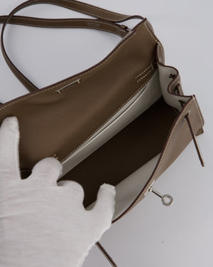 Hermès Kelly Danse Bag in Etoupe and Beton Togo Leather with Palladium Hardware