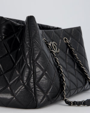 Chanel Black Soft Tote Bag In Lambskin Leather with Rutheniam Hardware
