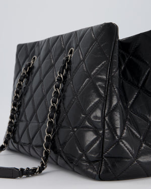 Chanel Black Soft Tote Bag In Lambskin Leather with Rutheniam Hardware