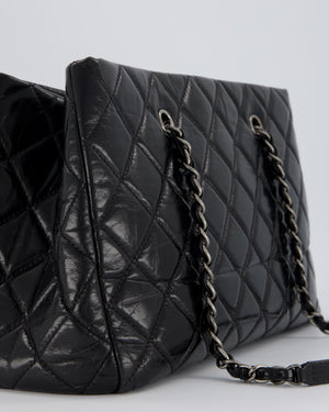 Chanel Black Soft Tote Bag In Lambskin Leather with Rutheniam Hardware