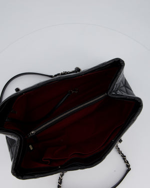 Chanel Black Soft Tote Bag In Lambskin Leather with Rutheniam Hardware