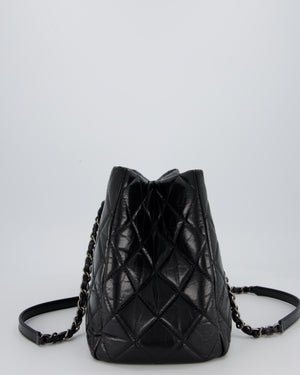 Chanel Black Soft Tote Bag In Lambskin Leather with Rutheniam Hardware