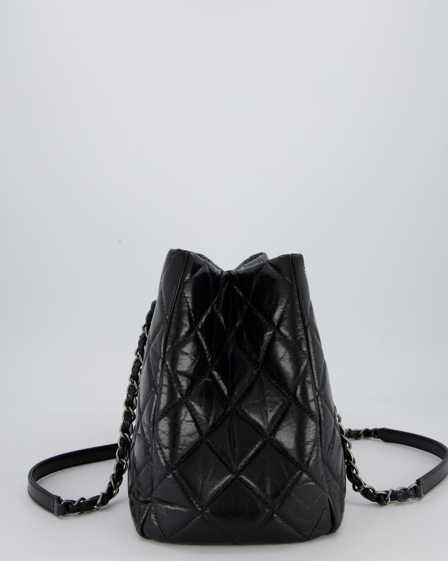 Chanel Black Soft Tote Bag In Lambskin Leather with Rutheniam Hardware