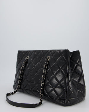 Chanel Black Soft Tote Bag In Lambskin Leather with Rutheniam Hardware