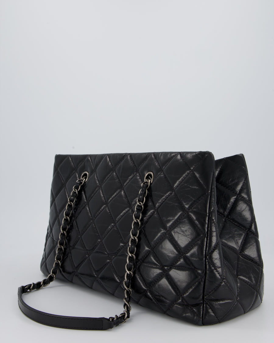 Chanel Black Soft Tote Bag In Lambskin Leather with Rutheniam Hardware