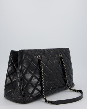 Chanel Black Soft Tote Bag In Lambskin Leather with Rutheniam Hardware