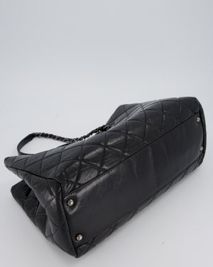 Chanel Black Soft Tote Bag In Lambskin Leather with Rutheniam Hardware