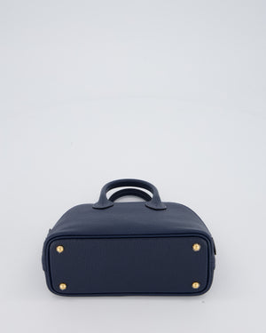 *HOT* Hermès Mini Bolide in Bleu Navy Mysore Leather with Gold Hardware