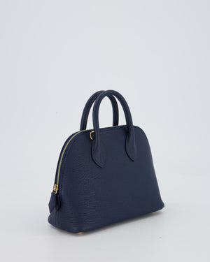 *HOT* Hermès Mini Bolide in Bleu Navy Mysore Leather with Gold Hardware