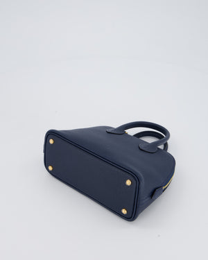 *HOT* Hermès Mini Bolide in Bleu Navy Mysore Leather with Gold Hardware
