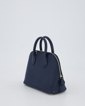 *HOT* Hermès Mini Bolide in Bleu Navy Mysore Leather with Gold Hardware