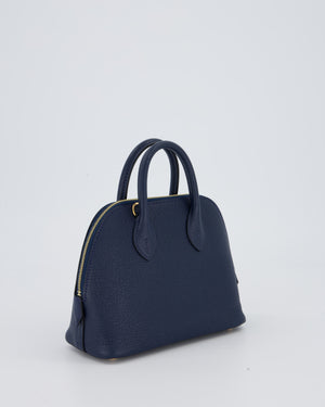 *HOT* Hermès Mini Bolide in Bleu Navy Mysore Leather with Gold Hardware